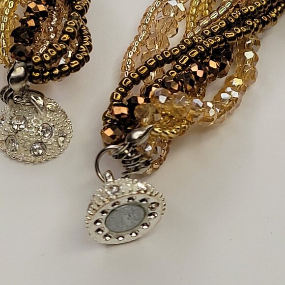 Multi Strand Braided Necklace Glass Bead Braided Necklace Beaded Twist Necklace - Picture 5 of 9